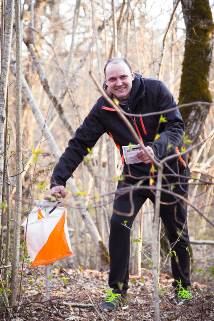 Orienteering point in the forest